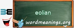 WordMeaning blackboard for eolian